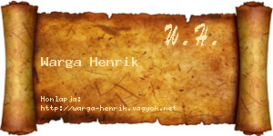 Warga Henrik névjegykártya